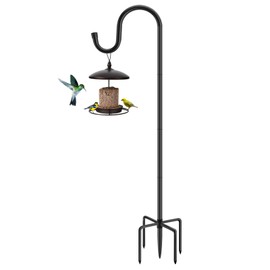 MIUVIBENI 60" Shepherds Hooks for Outdoor, Heavy Duty Bird Feeder Pole for Hanging Lantern, Hummingbird Feeder, Shepherds Hook for Bird Feeders for Outside with 5 Prongs Base,1 Packs