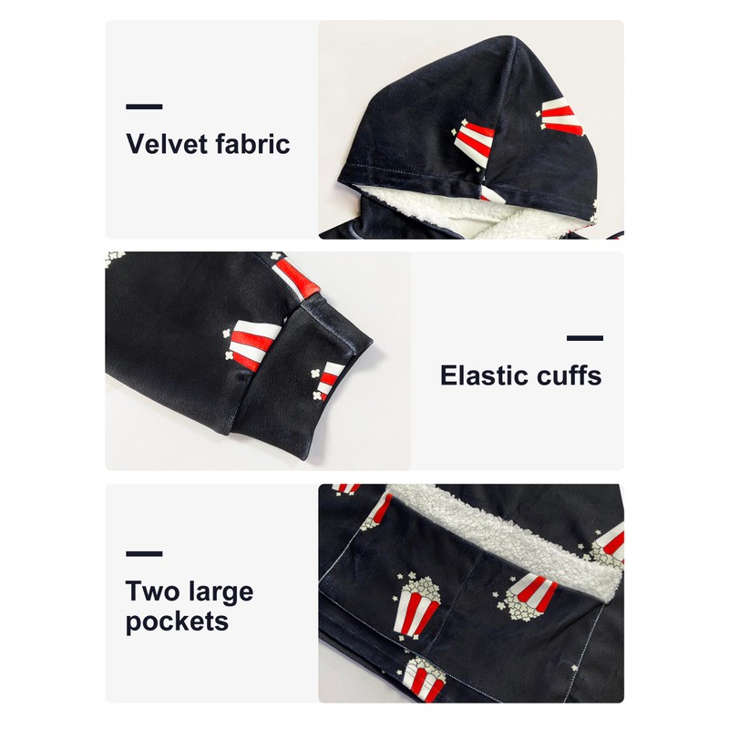 Jongdari Couples Hoodies Pajamas, Oversized Two Person Hoodie Couple Sweaters