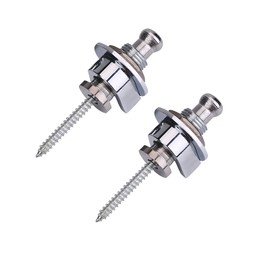 Pack of 2 Guitar Strap Locks, Metal Buttons, Strap Locks, Strap Parts, Replacement Part for Electric Guitar (Silver)