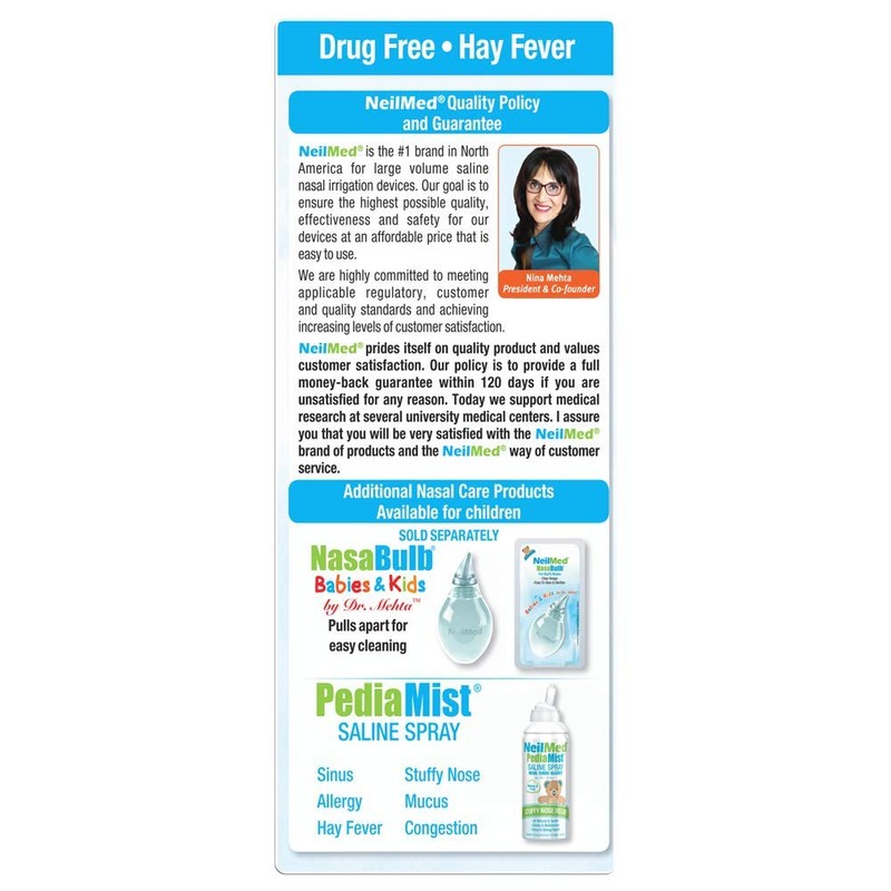 Neilmed's Sinus Rinse, Pediatric, Complete Saline Nasal Rinse Kit 60