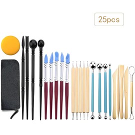 ReArt Oven Bake Polymer Clay White, Non Toxic 4.4Lbs with Pottery Tools & Paint Brushes Great for Modeling, Sculpting, Holiday, DIY Jewelry Making Projects. Great for All Skill Levels (White & Tools)