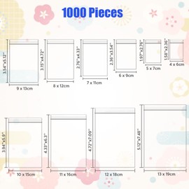 Epakh Resealable Transparent Zipper Poly Reclosable Jewelry Bags , Lock Seal For Jewelry, Beads, Screws, Tiny Items,10 Sizes(1000 Pcs)