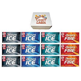 Dentyne Ice Sugar Free Gum, Variety Pack , 12 Packs of 16 Pieces By CANDY CABIN (ARCTIC-PEPPERMINT-WINTER CHILL-FIRE)