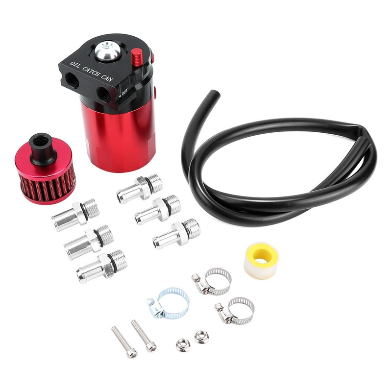 Car Modification Accessories 300ml Baffled Universal Oil Catch Breather Can
