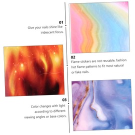 Ipetboom 16sheets Flame Reflections Nail Stickers Nail Art Sticker Set Manicure Decors Strips for DIY