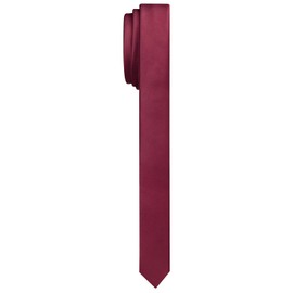 DecTwig Men's Skinny Ties Solid Color Formal Neckties 1.58" (4CM) Slim Black Ties For Men, Burgundy, Medium