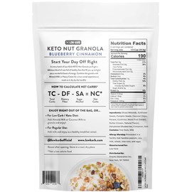 Low Karb - Keto Blueberry Nut Granola Healthy Breakfast Cereal - Low Carb Snacks & Food - 3g Net Carbs - Almonds, Pecans, Coconut and more (11 oz) (6 Count)