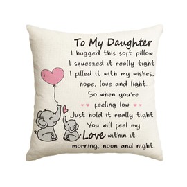 Artoid Mode Daughter Gifts From Mum Dad Daughter Cushion Cover, 45x45 cm Decorative Thanksgiving Birthday Throw Pillow Cover Case Decor