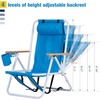 Backpack Folding Beach Chair Adjustable Headrest Flexible Tilt Angle, Cup