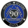 Simply Minimal AA 90 Days Silver Color Plated Coin, Alcoholics