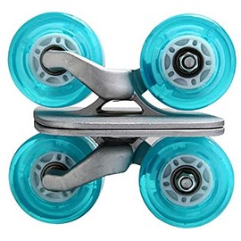 JINCAO Drift Plate Skates, Blue Portable Roller Road Skate, Aluminum Anti-Slip Board with PU Wheels and ABEC-7 608 Bearings