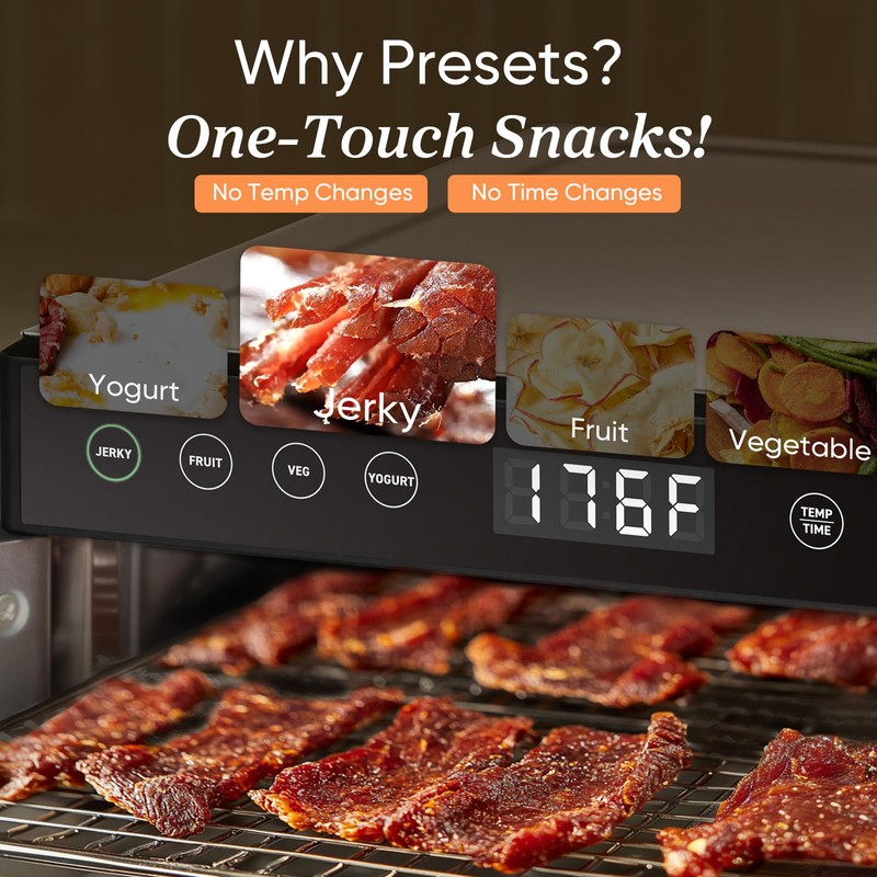 COSORI Food Dehydrator for Jerky, 176°F Temperature Control, 5 Stainless