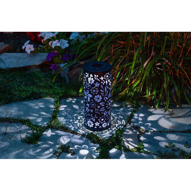 Allsop Home and Garden 32160 Bloom Lantern-Midnight Blue Punched Metal