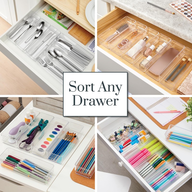 STORi SimpleSort 6-Piece Stackable Clear Drawer Organizer Set | 9"
