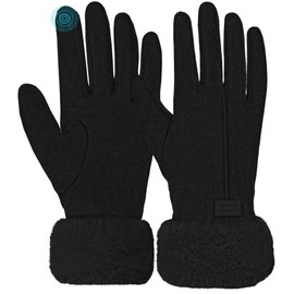 lifwimner Winter Gloves Women's Warm Touchscreen Windproof with Fleece Lined Winter Gloves for Cold Weather, black