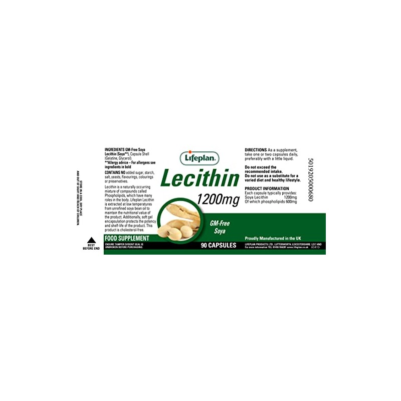 Lifeplan Lecithin 1200mg 2 x 90 Capsules
