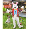 Opemon Easter Bunny Mascot Costume Adult Deluxe Fancy Costume Jumpsuit