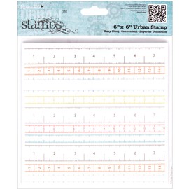 DOCrafts Papermania Happy Days Cling Urban Stamps, 6-Inch by 6-Inch, Measuring Tape