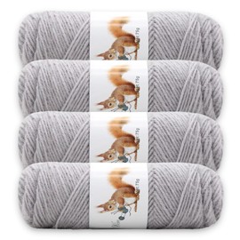 Yarn for Crocheting, Soft Crochet Yarn Knitting Yarn for Hand Knitting & Knitting machine, Fluff Elastic Velvet Yarn for Crochet & Knitting & Craft Projects, 4 Skeins, 75g/Skein (Gray)