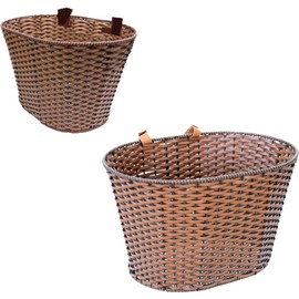 Sunlite Deluxe Rattan Basket w/Velcro Straps, Brown