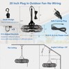 Black Outdoor Ceiling Fans with Light Remote Control Plug in