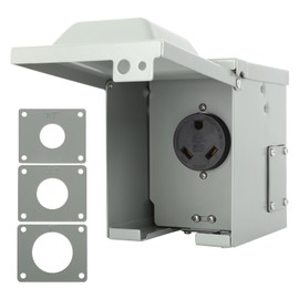30 AMP Outdoor Power Outlet Box, 125 Volt NEMA TT-30R RV Electrical Receptacle, Anti-Theft Lockable Power Panel, Predrilled Socket Box for Travel Trailer, RV, EV, Generator, Welder, ETL Listed