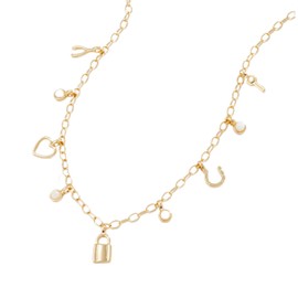 Alex and Ani Love + Luck Mini Multi-Charm Necklace, Adjustable
