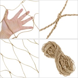 QWORK® Jute Support Netting, 1x5m Plant Climbing Netting with 10M Twine, for Cucumbers, Tomatoes, Pee