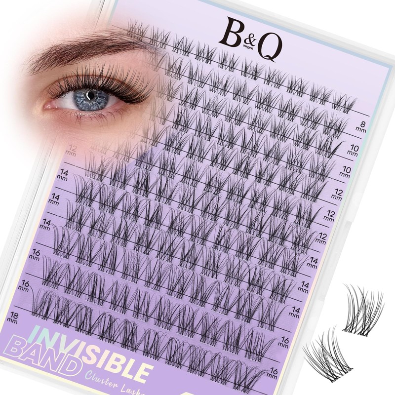 B&Q Flora Pestañas Postizas Naturales Banda Invisible Racimos 144 pcs