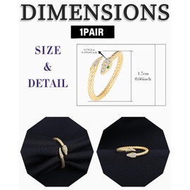 MYGLOAR Rings, 925 Silver Women's Adjustable Snake Ring, Stackable Thumb Rings, Wedding Rings, 925 Silver Engagement Rings, Promise Rings, Engagement Rings, Rose Gold for Women, Gold and Silver Rings