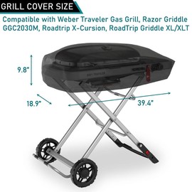 ZJYWSCH Grill Cover for Weber Traveler Portable Gas Grill 9010001 Weber Traveler Grill Cover Heavy Duty Waterproof for Razor Griddle GGC2030M Coleman Roadtrip X-Cursion