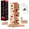Qingspirits Wooden Tumble Tower Game for Date Night, 54pcs Exciting