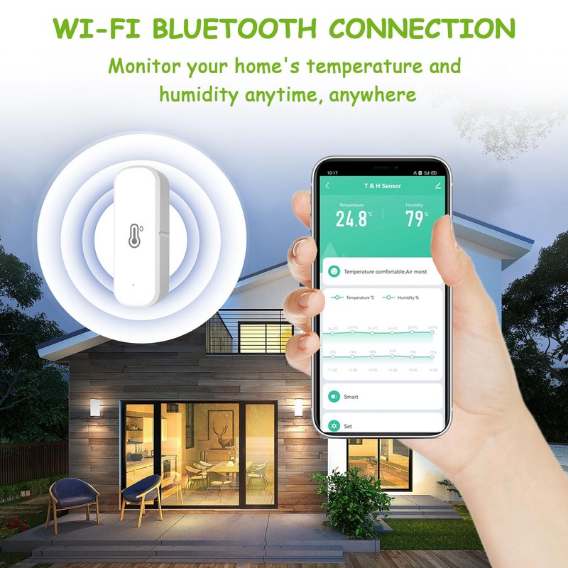 EPLZON WiFi Hygrometer Thermometer Sensor, Wireless Temperature and Humidity Sensor
