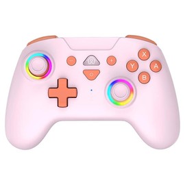 Subsonic Wireless Controller for Switch and Switch Oled - Bluetooth Wireless Controller with LED, Vibration and 6-Axis Gyro - Pink