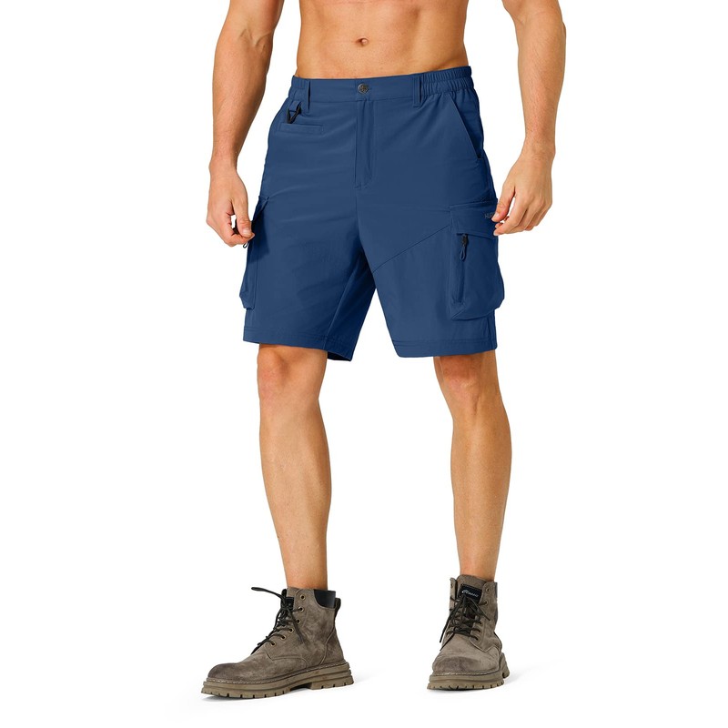 Pantalones cortos cargo de senderismo para hombre, de secado rápido,