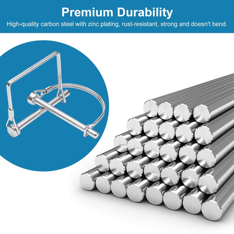 Aurdeayi 8PC Trailer Hitch Pin, Standard 1/4 Inch Hitch Pins,