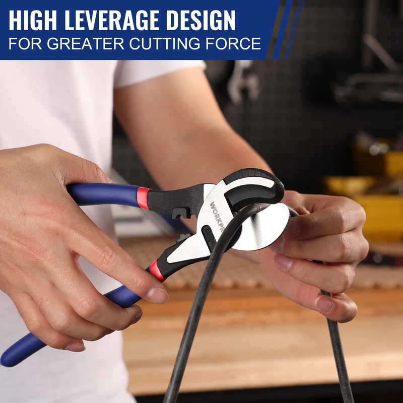WORKPRO 9-1/4 inch High Leverage Cable Cutter, Heavy Duty Wire