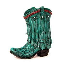 Home Decor Old West Cowboy Boot  Vase Or Pen & Pencil Holder Office Decor Home 7 Inches