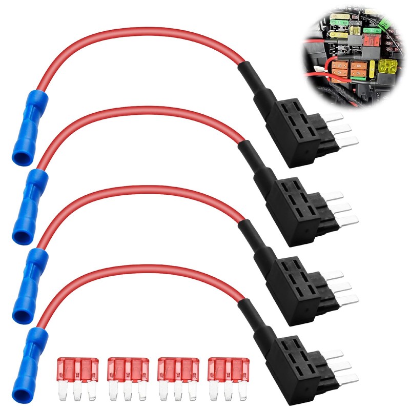 Jawfait 4 Pack Micro 3 Fuse Tap, Add a Circuit