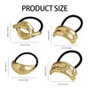 4Pcs Metal Hair Ties, Metal Geometric Elastic Hair Ties Gold