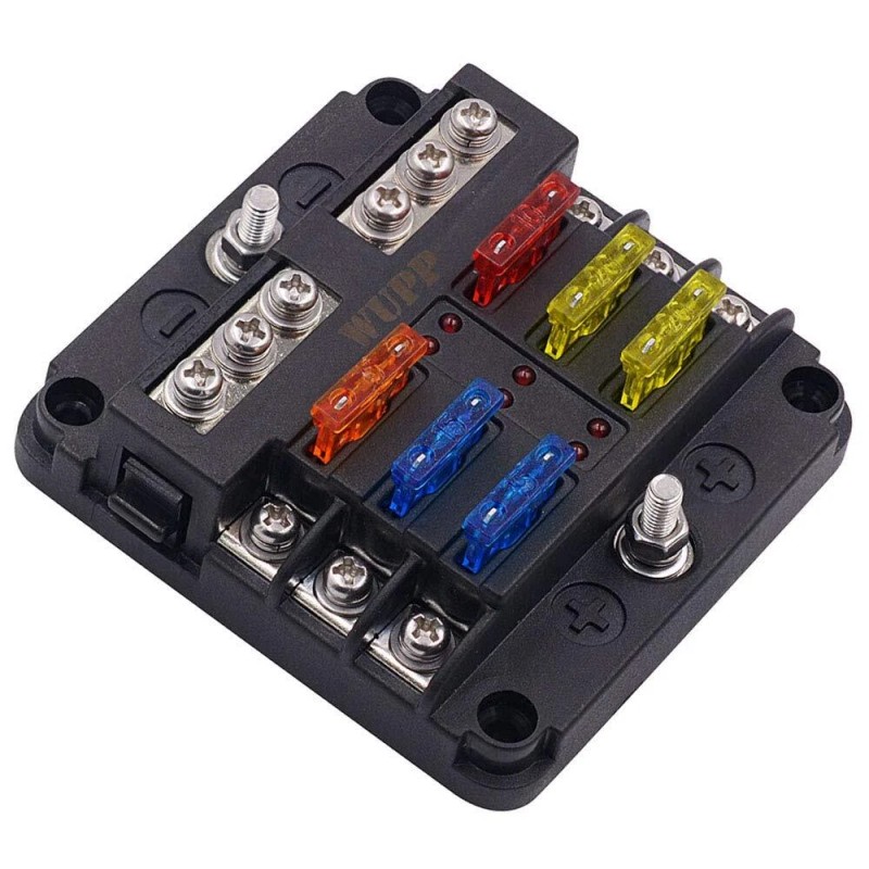 WUPP Waterproof Boat Fuse Panel 12-24V - Marine Fuse Block