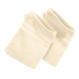 Erwin Müller Walk-Frottier Organic Wash Mitt Pack of 2 Tübingen Cream Size 16 x 21 cm - Luxury Quality of the Absolute Top Class, Extremely Absorbent, 100% Cotton