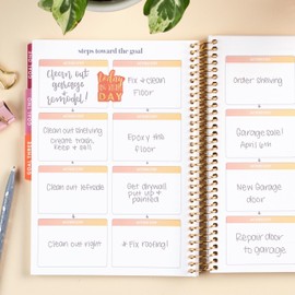 Erin Condren A5 Spiral Bound Goal Setting Planner – Metallic Abstract Circles - 4 Tabs with 160 Pages for Goal and Action Planning Inc. Steps, Weekly Check-in, Celebration Pages & More