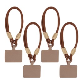 PATIKIL Smart Phone Lanyards, 4Pcs Universal Cell Phone Lanyard Adjustable Crossbody Strap Patch with Neck Strap Fits Most Smartphones, Brown