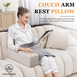 NANGELRN Couch Arm Rest Pillow, Leatharie Armrest Cushion, High Density Foam Armrest Cushion, Removable & Washable Rectangular Headboard Elbow Support for Armchair Sofa Bed,Orange-2pcs,5.9x5.9x19.7