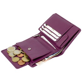 Branco Leather Women's Purse Black / Red / Taupe / Berry / Blue / Olive, Very High Quality, Portrait Format, berry