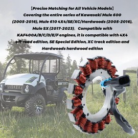 MOTOBULL 59031-2132 Stator Magneto Coil Compatible with Kawasaki Mule 600/610 KAF400 4X4/SE/XC Repl. #59031-7016