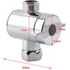 Shower Head T Adapter 3 Way Splitter Valve Diverter for