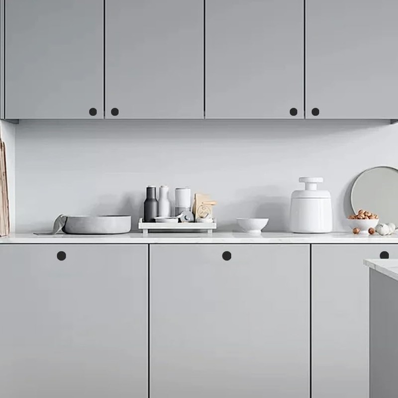 ZGIOPGEIN 6 Pcs Cupboard Knobs 30mm Matte Black Door Knobs