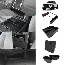 Muslogy Center Console Organizer Compatible with 2024 Toyota Tacoma 4th Gen Accessories Interior Storage Box Insert Tray Phone Pocket(Console Organizer+Hanging Storage Box+Hidden Box+Door Inserts Box)